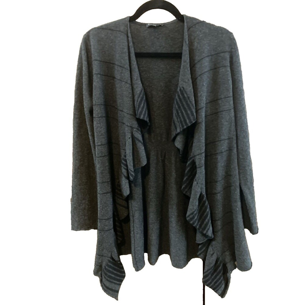 EILEEN FISHER (petite‎ Medium) Merino Wool Open Front Cardigan Sweater Grey